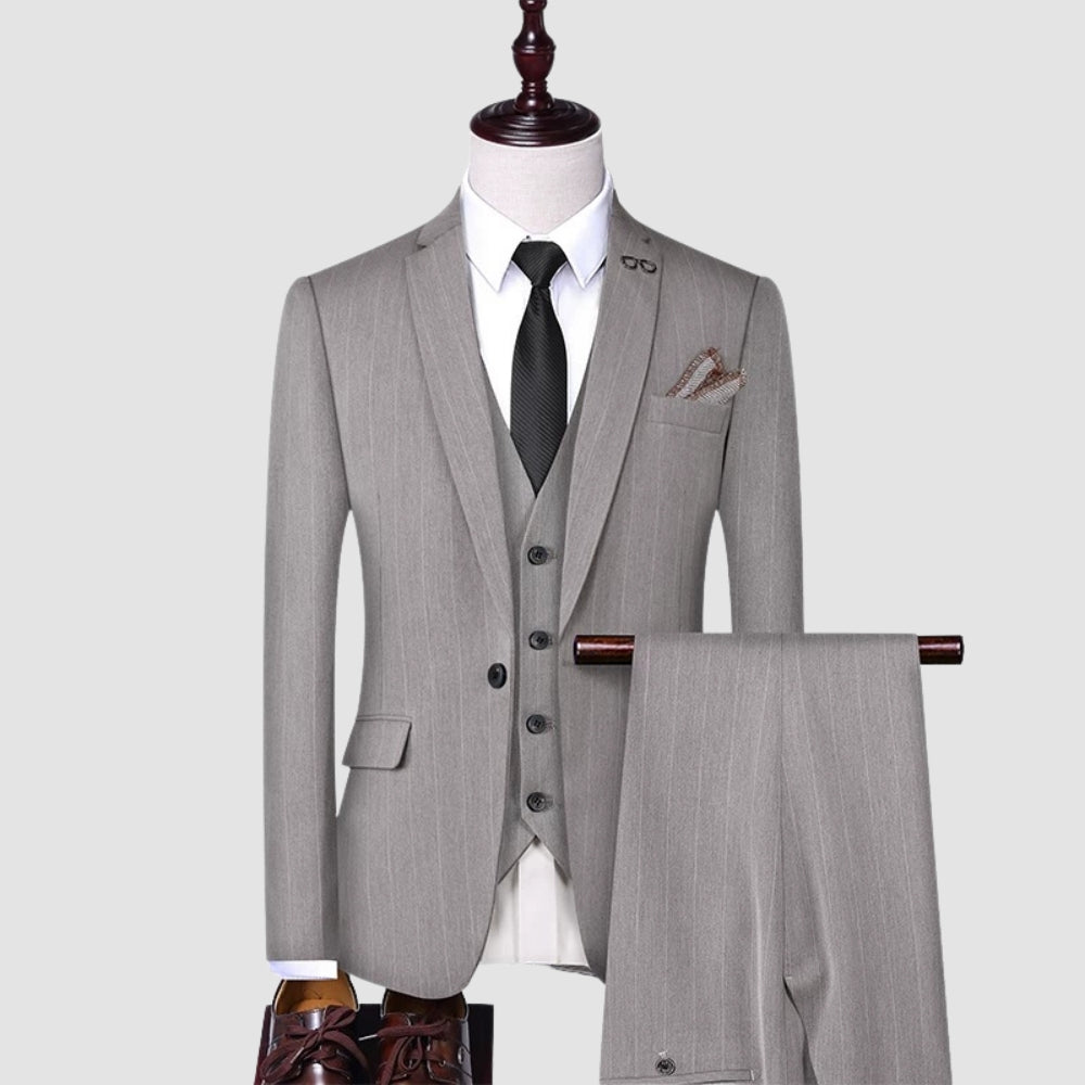 Old Money Classic Three-Piece Business Suit