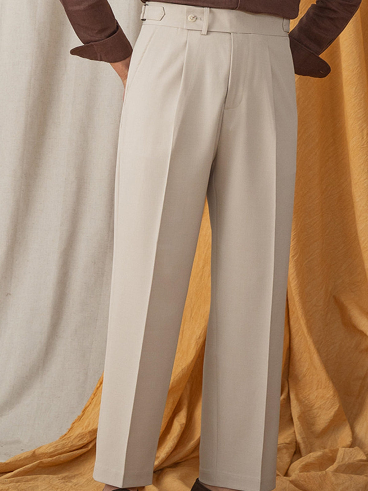 Old Money Italian Casual Straight Trousers