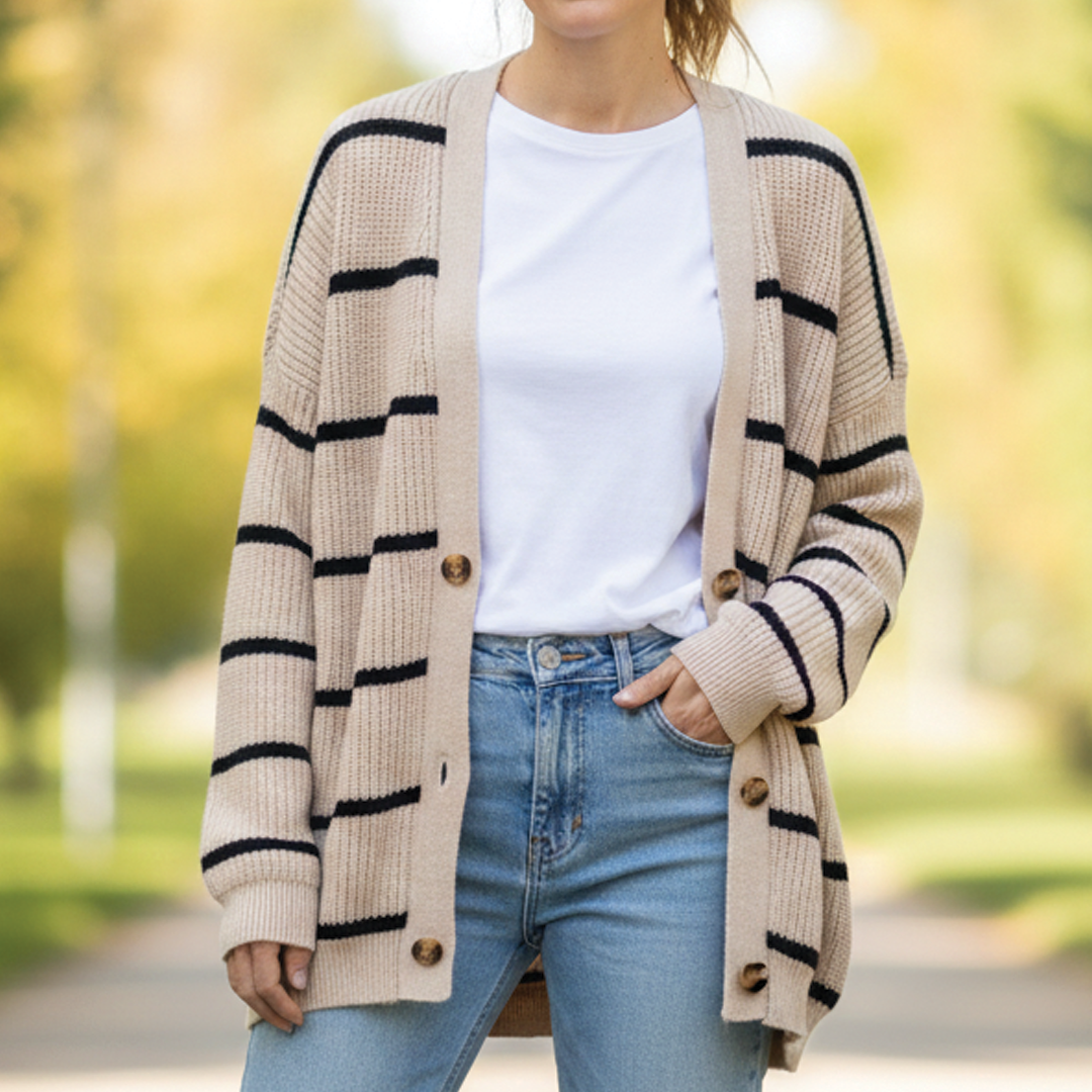Anna - Striped Knit Cardigan