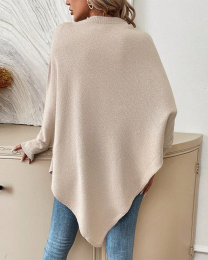 Floral Loose Fit Sweater with Bat Sleeves