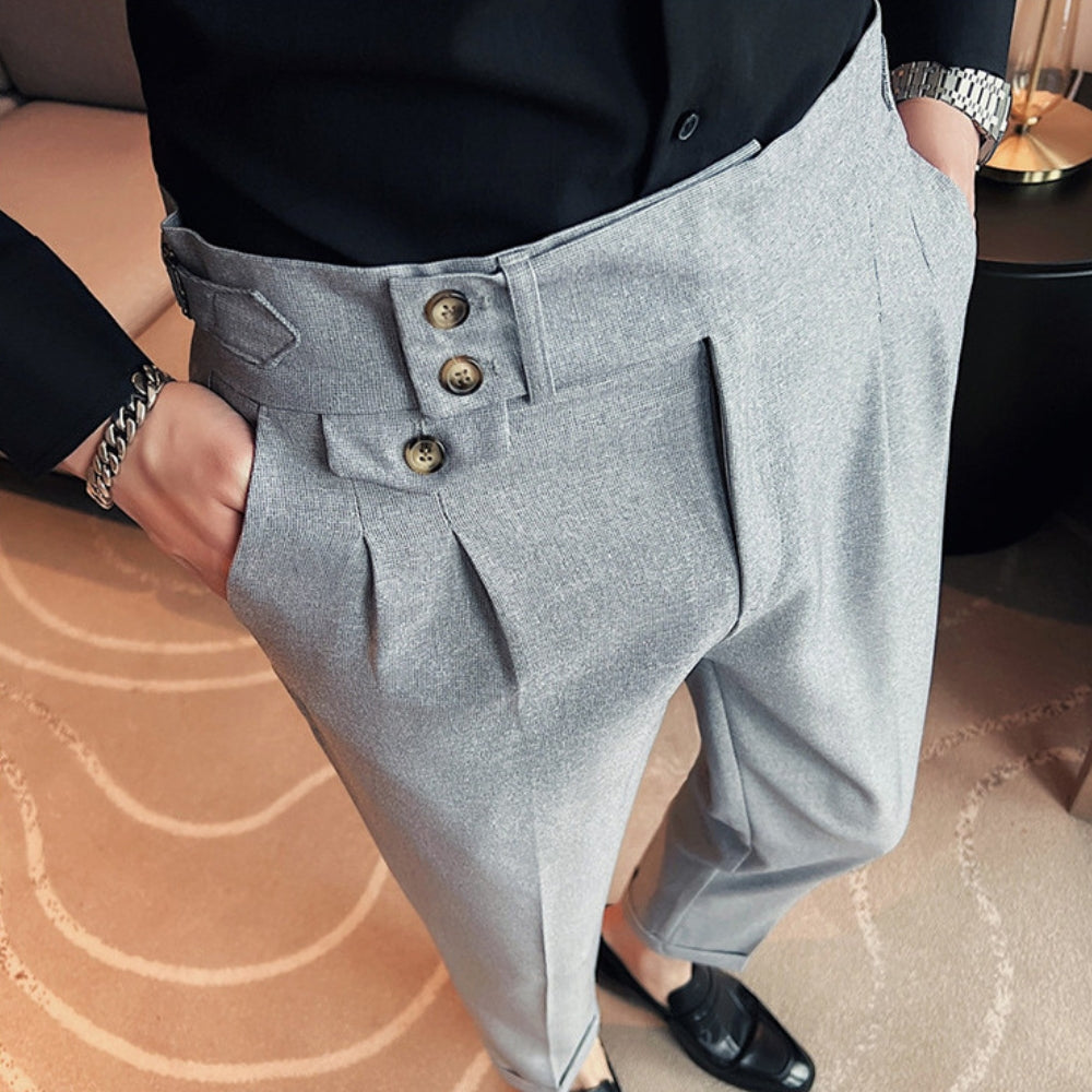 Old Money High-Waist Naples Straight-Leg Trousers