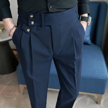 Old Money High-Waist Naples Straight-Leg Trousers