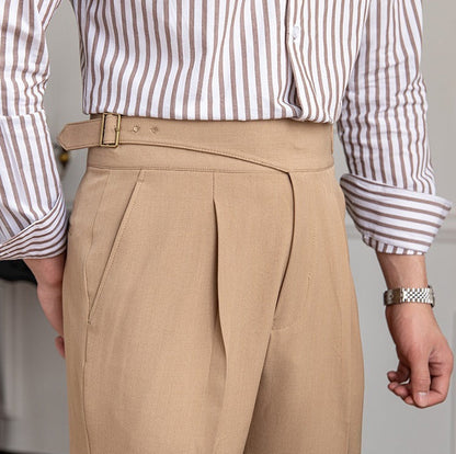 Old Money Straight Leg Pleated Trousers