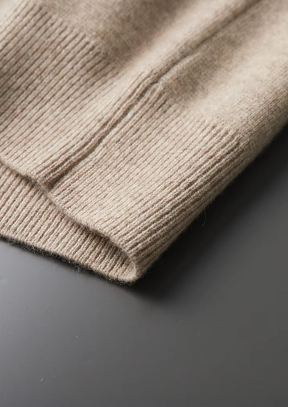EXTRA-FINE MERINO WOOL ZIP POLO CARDIGAN