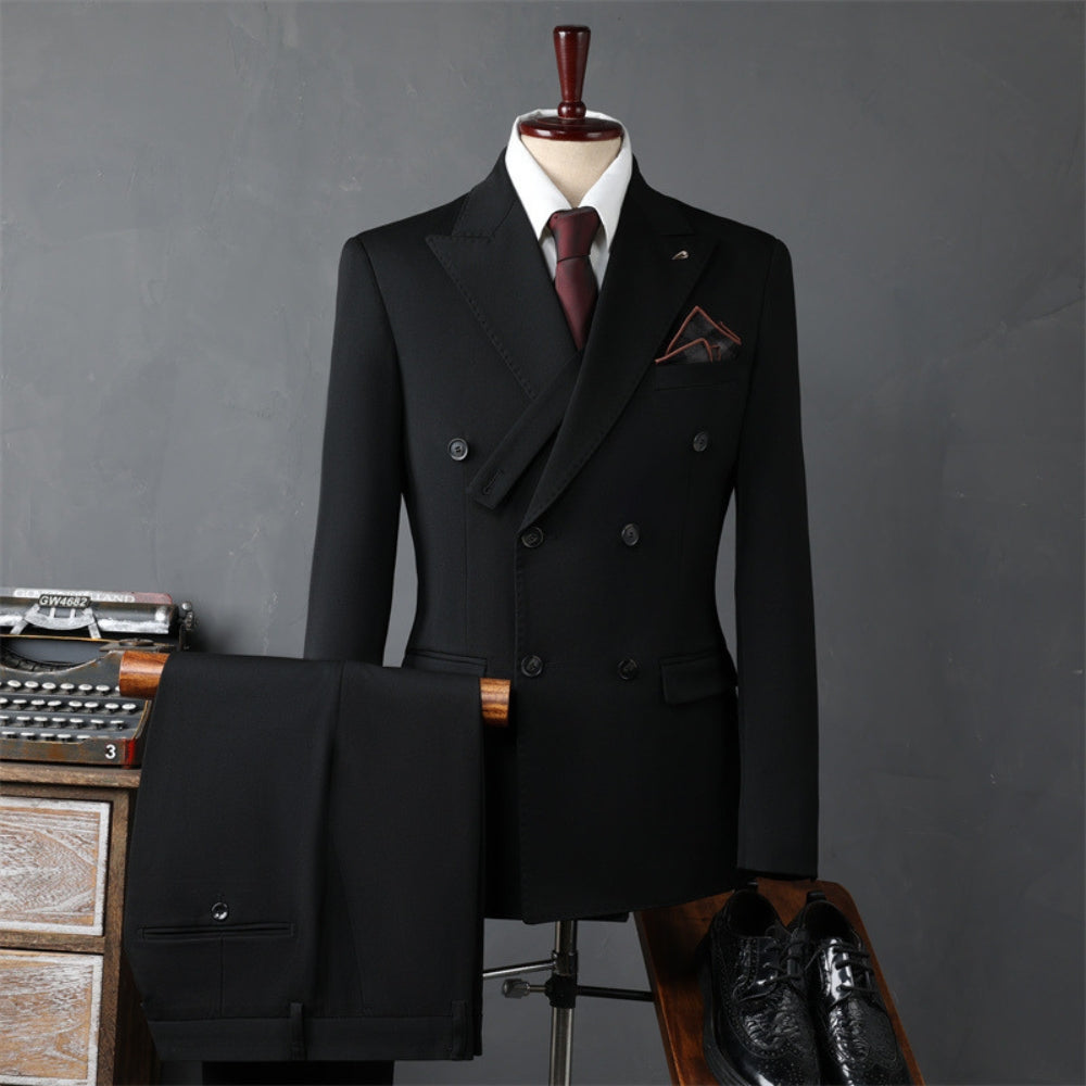 Old Money Double-Breasted Three-Piece Suit