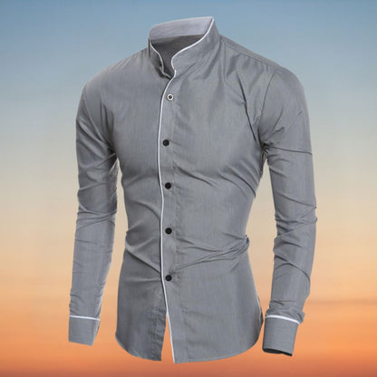 Old Money Stand Collar Shirt