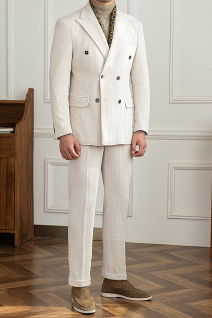 Old Money Winter Corduroy Slim-Fit Suit