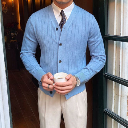 Old Money V-Neck Knitted Cardigan