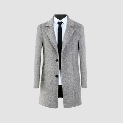Old Money Mid-Length Woolen Cashmere Coat