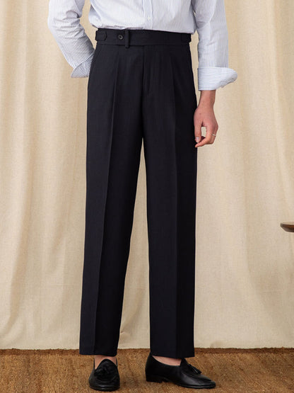 Old Money Italian Casual Straight Trousers