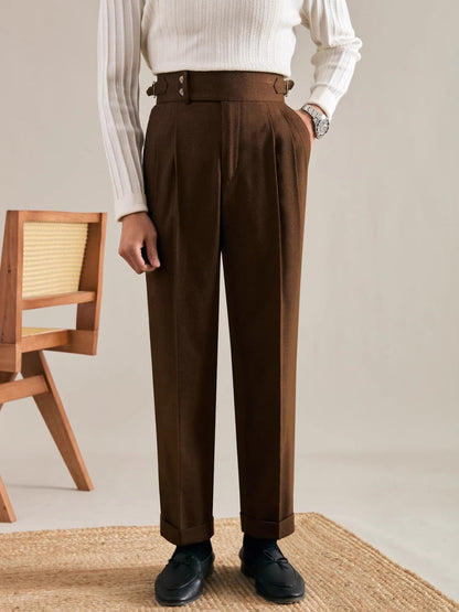 Old Money Straight Leg Italian Drape Trousers