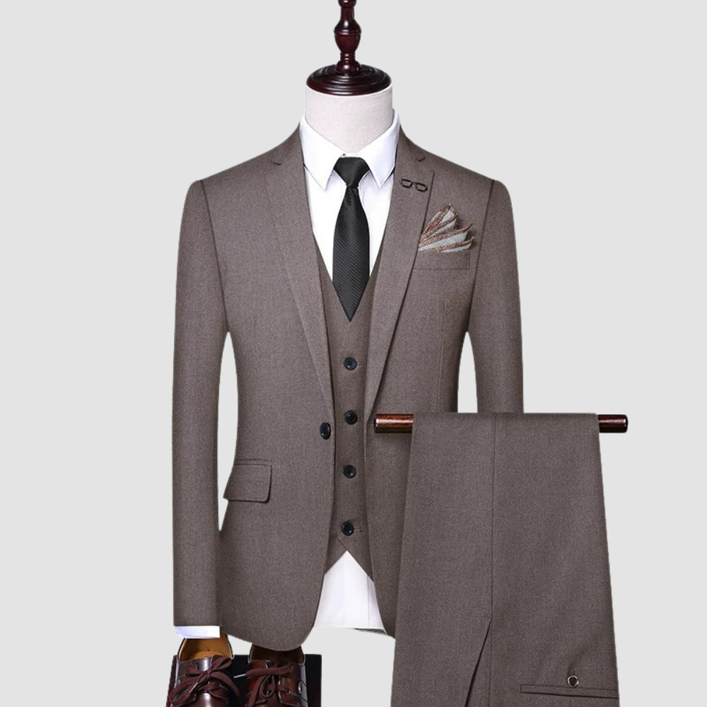 Old Money Three-Piece Slim Fit Wedding Groom Banquet Suit