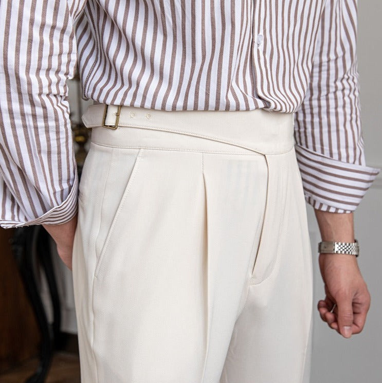 Old Money Straight Leg Pleated Trousers