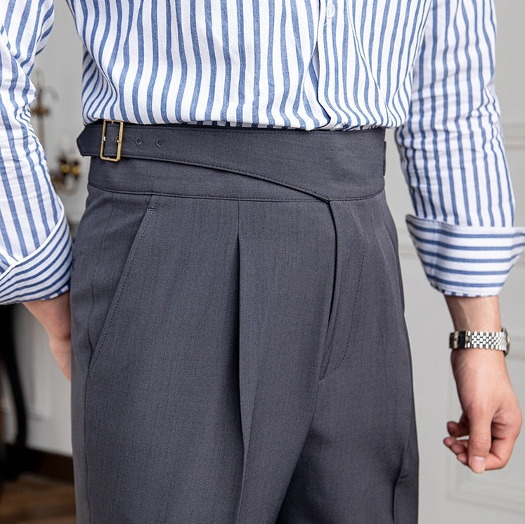 Old Money Straight Leg Pleated Trousers