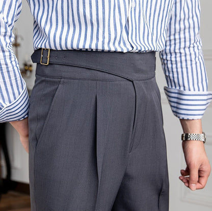 Old Money Straight Leg Pleated Trousers