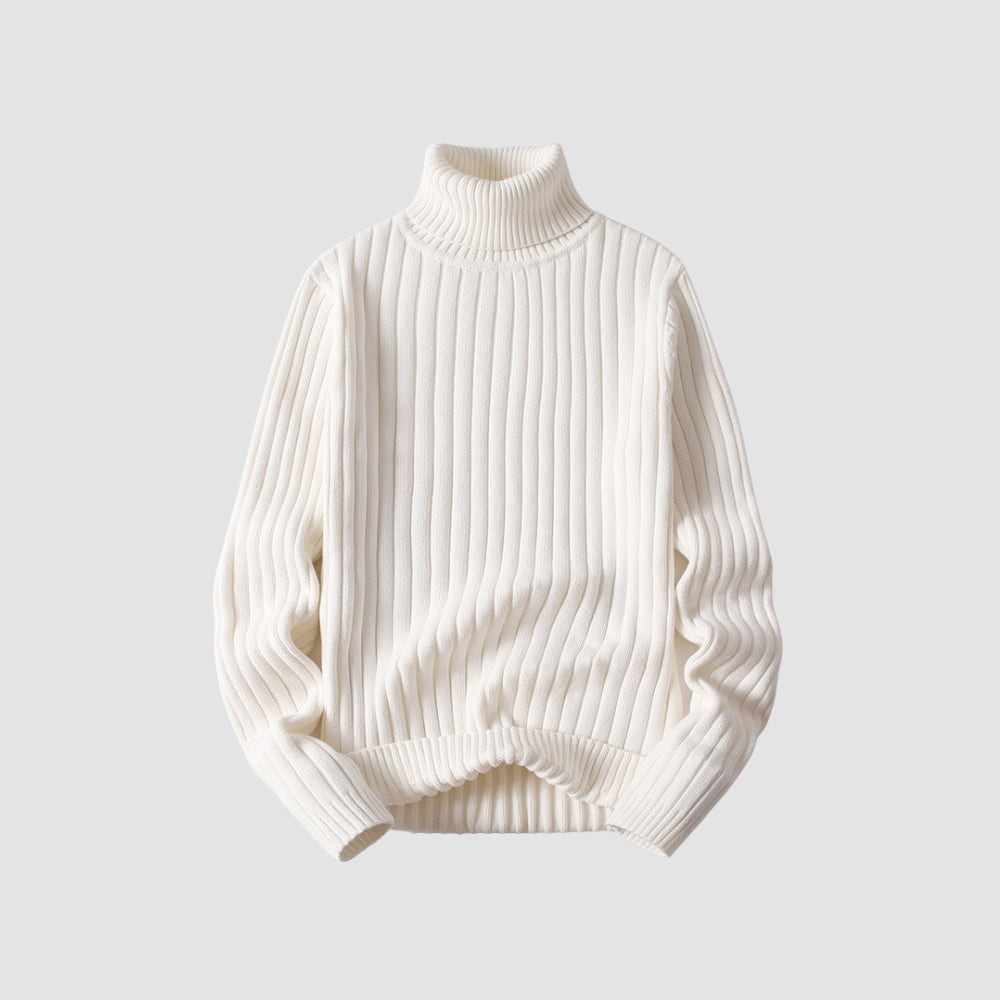 Old Money Twisted Turtleneck Knit Sweater
