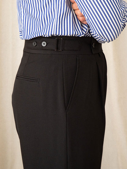 Old Money Italian Casual Straight Trousers