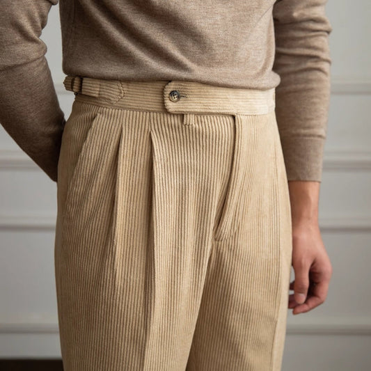 Old Money Corduroy Drape Casual Trousers
