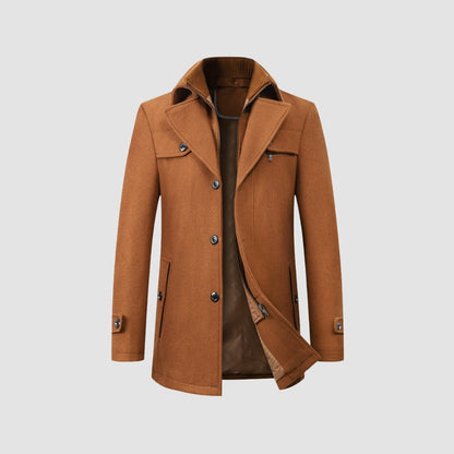 Old Money Mid-Length Woolen Coat Business Casual Style