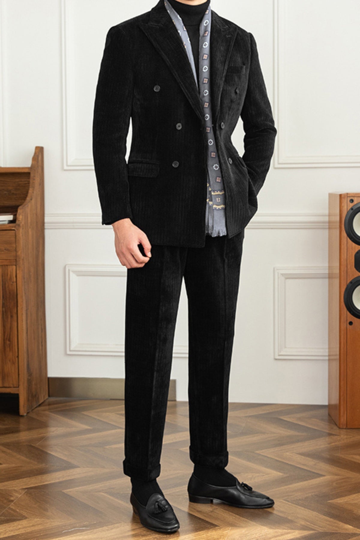Old Money Winter Corduroy Slim-Fit Suit