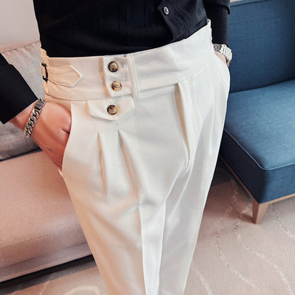 Old Money High-Waist Naples Straight-Leg Trousers