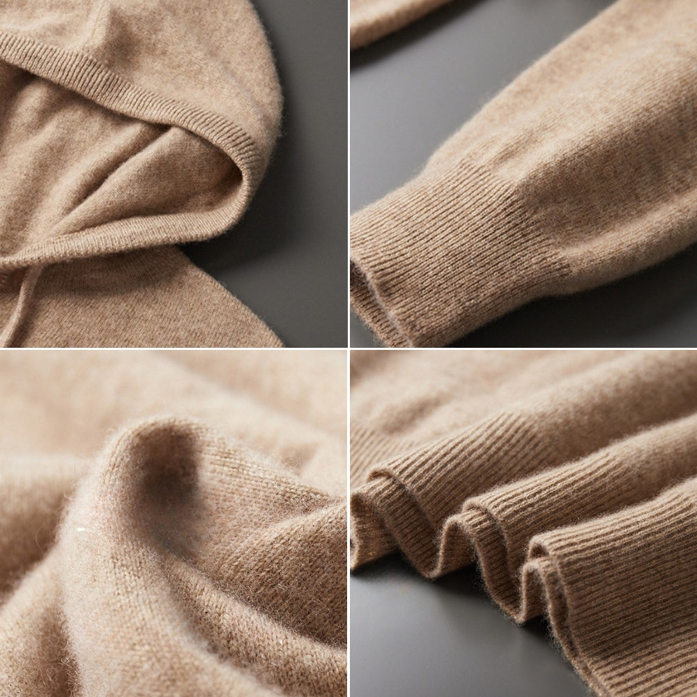 Old Money Loose Cashmere Woolen Hoodie