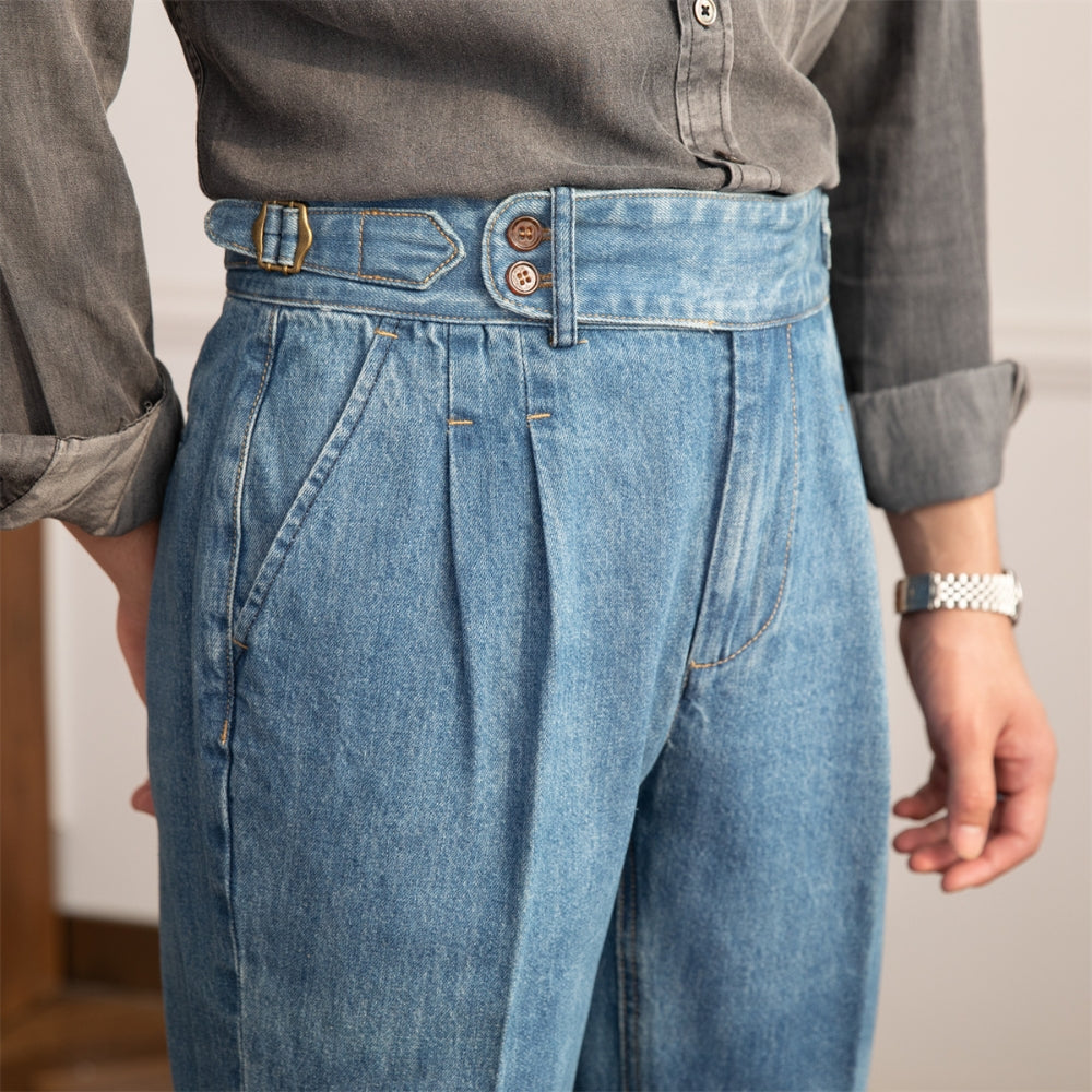Old Money Vintage High-Waisted Straight Jeans