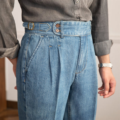 Old Money Vintage High-Waisted Straight Jeans