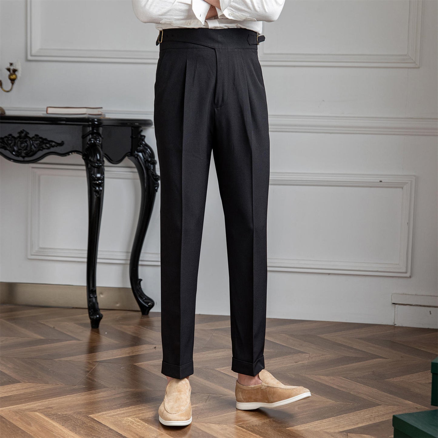 Old Money Straight Leg Pleated Trousers