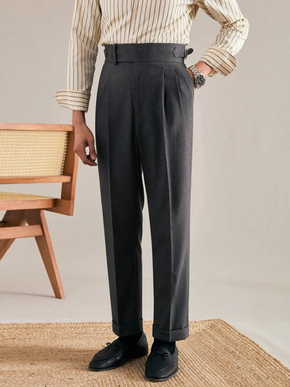 Old Money Straight Leg Italian Drape Trousers