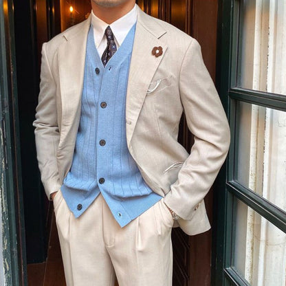 Old Money V-Neck Knitted Cardigan