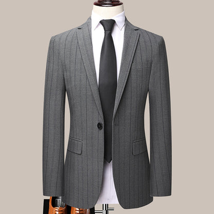 Old Money Italian Style Slim Fit Striped Two-Piece Suit
