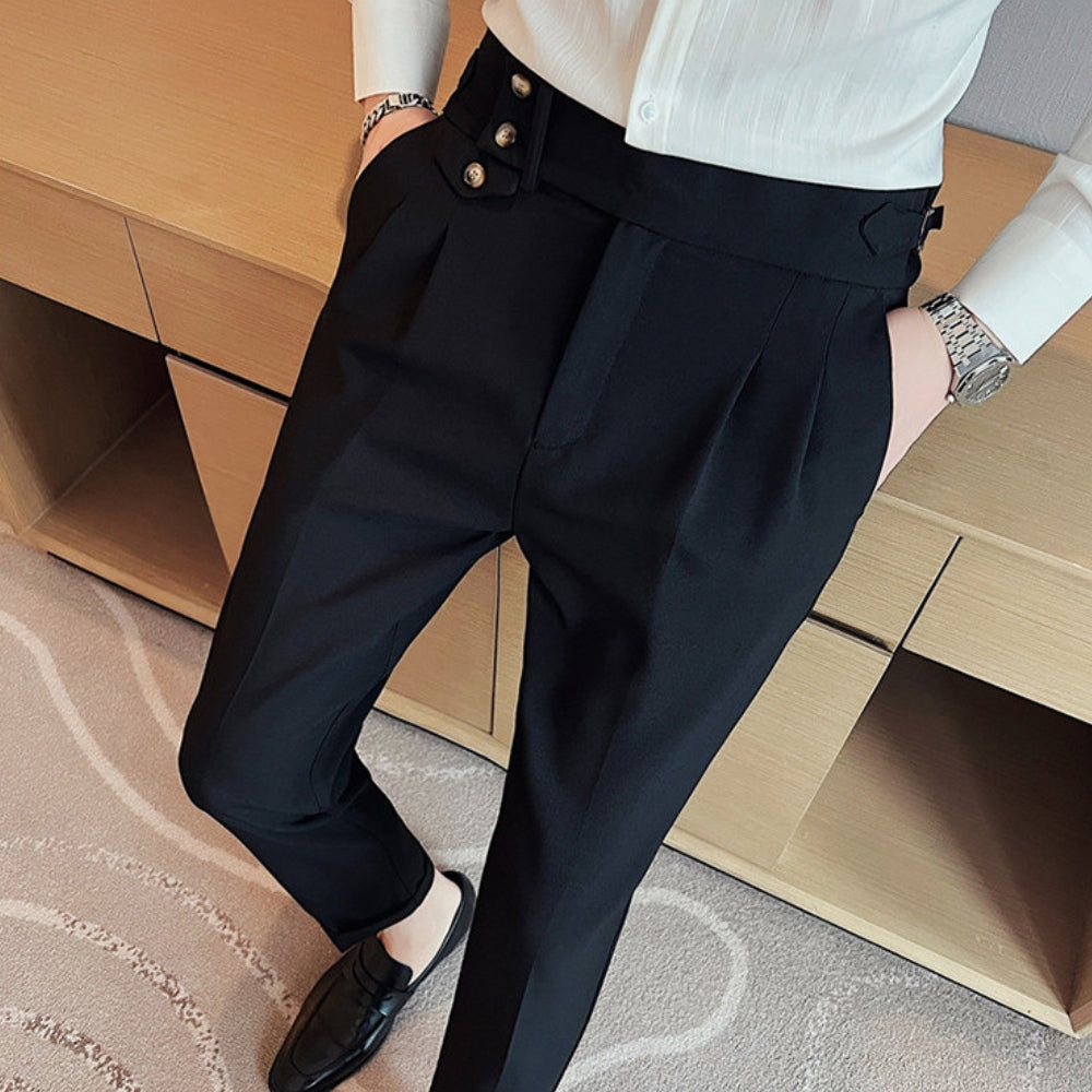 Old Money High-Waist Naples Straight-Leg Trousers
