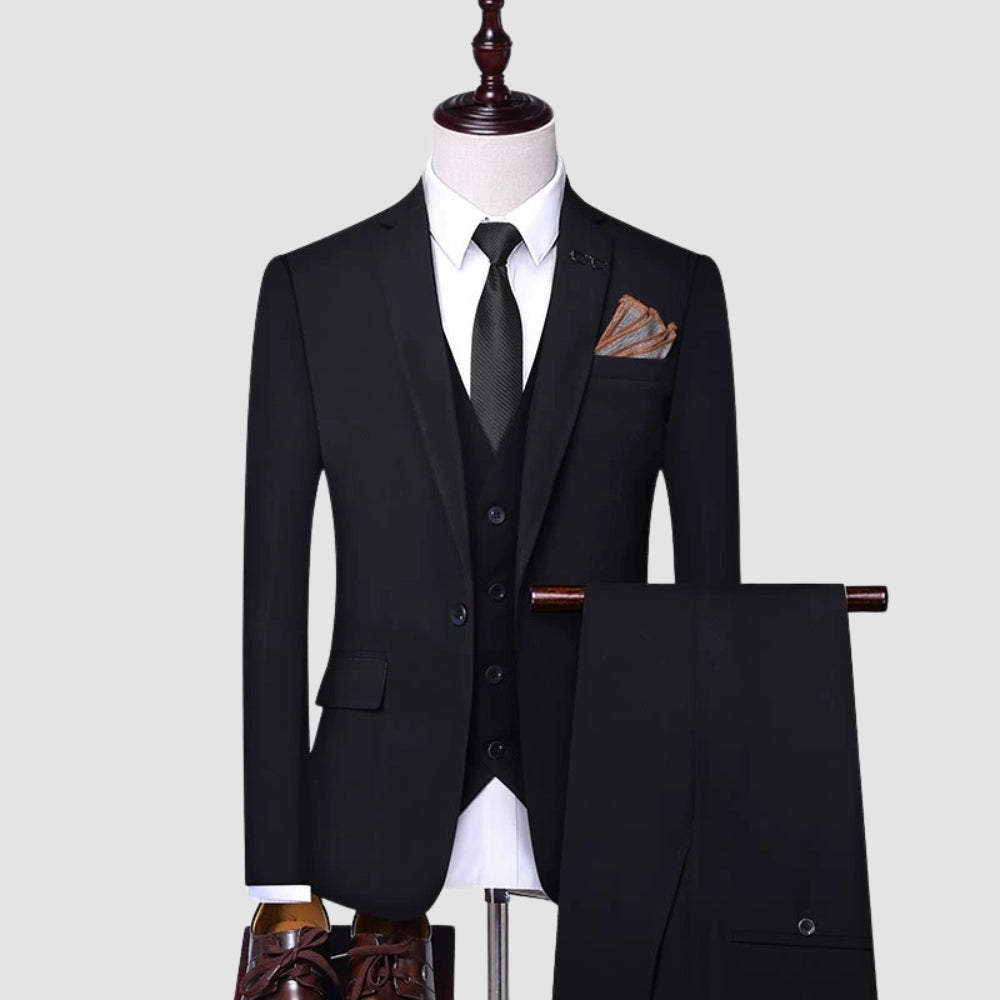 Old Money Three-Piece Slim Fit Wedding Groom Banquet Suit