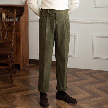 Old Money Corduroy Drape Casual Trousers