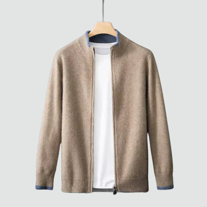 Old Money Pure Cashmere Zip Cardigan