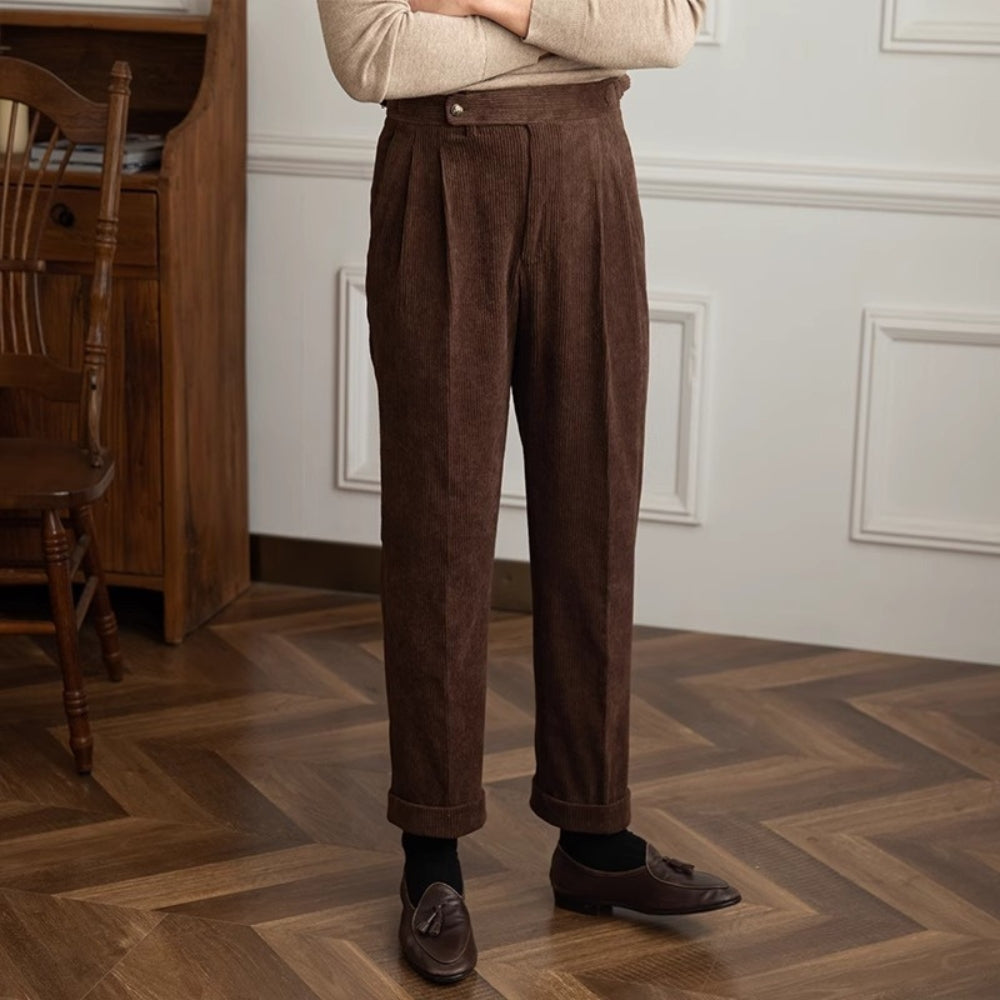 Old Money Corduroy Drape Casual Trousers