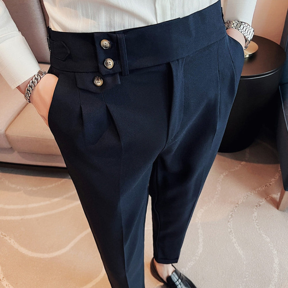 Old Money High-Waist Naples Straight-Leg Trousers