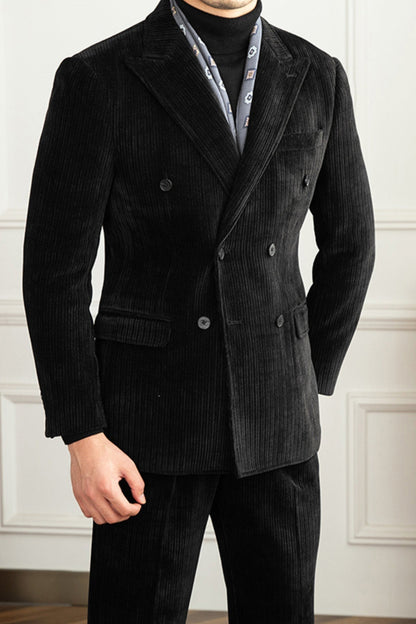 Old Money Winter Corduroy Slim-Fit Suit