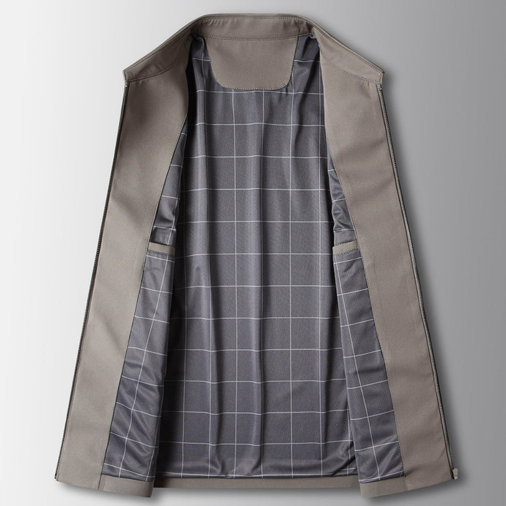 Old Money Lapel Business Executive Zipper Jacket