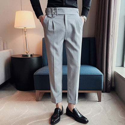 Old Money High-Waist Naples Straight-Leg Trousers