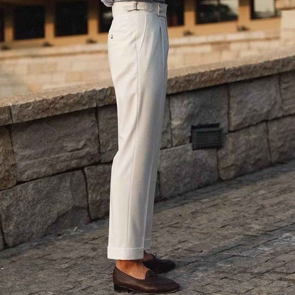 Old Money Mature Style Slim Trousers