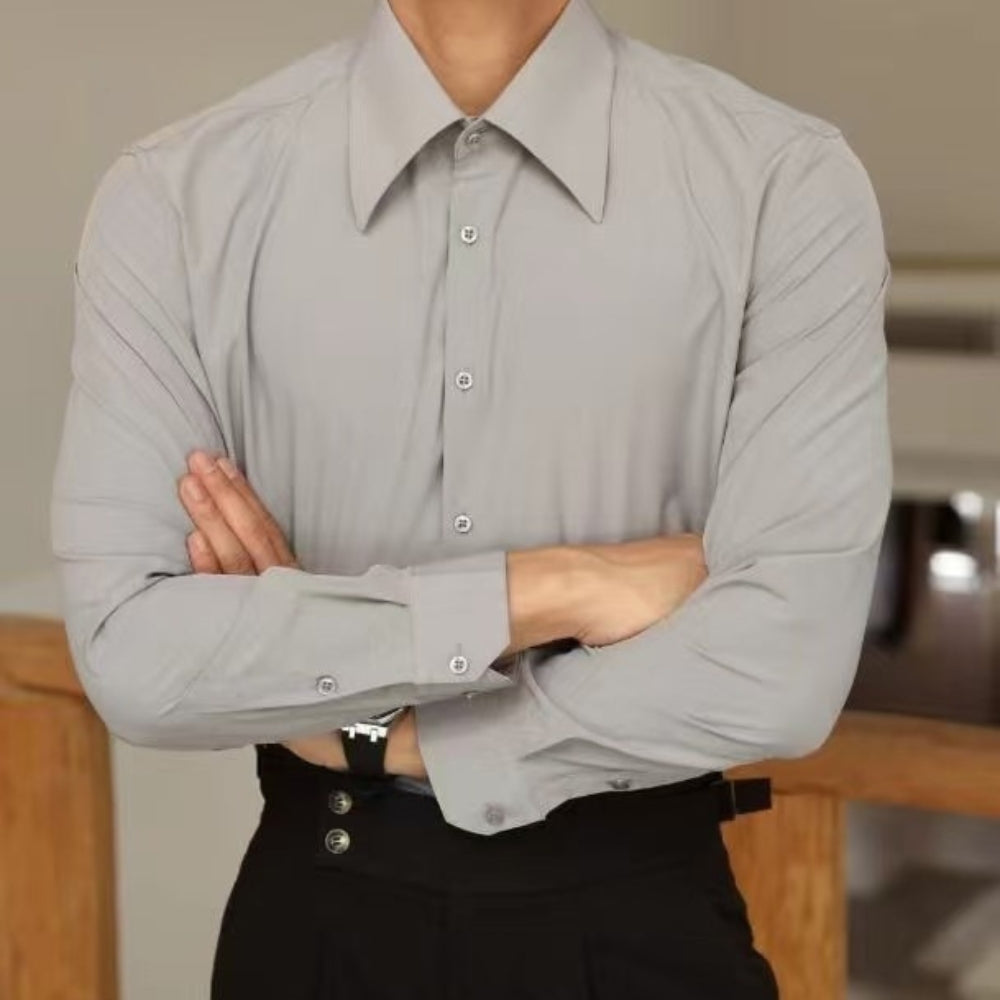 Old Money French Style Slim-Fit Shirt