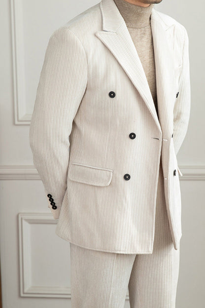 Old Money Winter Corduroy Slim-Fit Suit