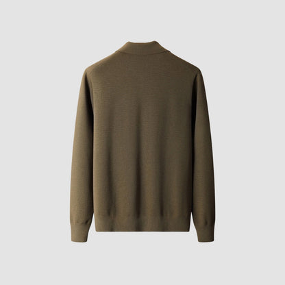 Old Money Woolen Cashmere Lapel Collar Cardigan