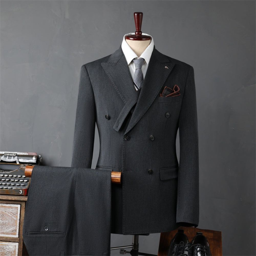 Old Money Double-Breasted Three-Piece Suit