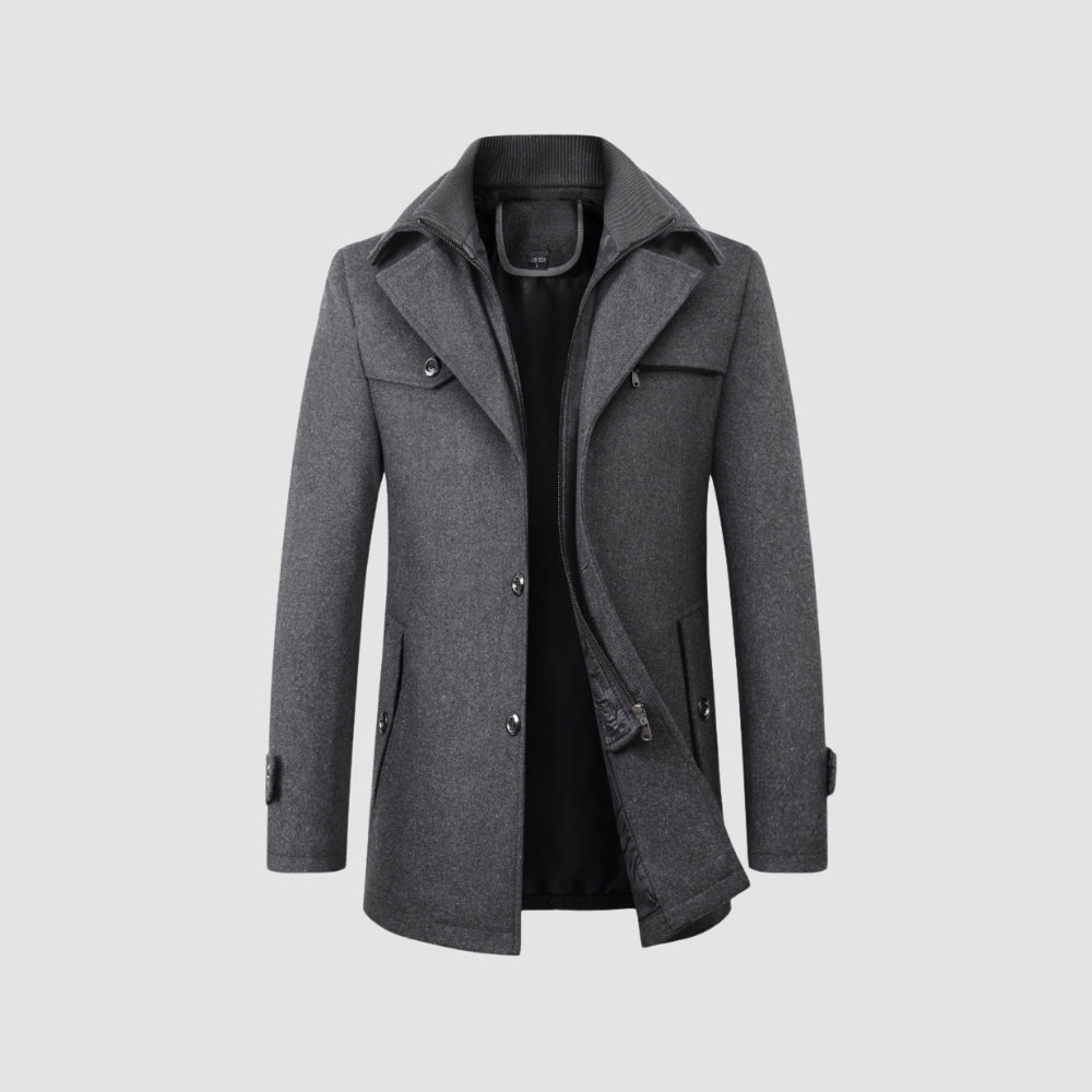 Old Money Mid-Length Woolen Coat Business Casual Style