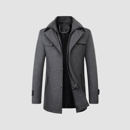 Old Money Mid-Length Woolen Coat Business Casual Style