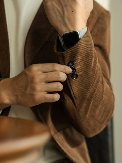 Old Money Corduroy Slim Fit Casual Suit Jacket