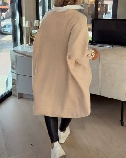 V-Neck Buttoned Asymmetrical Jumper